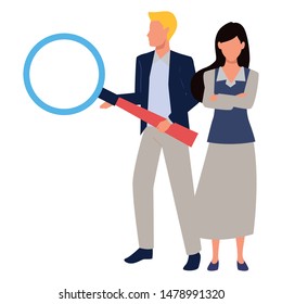 Two business partners working, executive entrepreneur teamwork ,vector illustration graphic design.