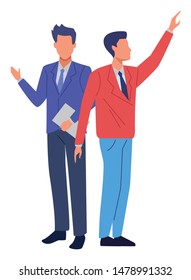 Two business partners working, executive entrepreneur teamwork ,vector illustration graphic design.