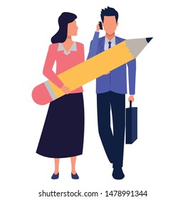 Two business partners working, executive entrepreneur teamwork ,vector illustration graphic design.