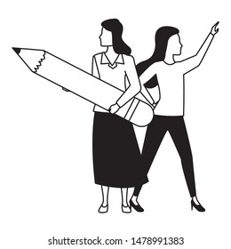 Two business partners working, executive entrepreneur teamwork ,vector illustration graphic design.