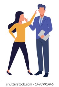 Two business partners working, executive entrepreneur teamwork ,vector illustration graphic design.