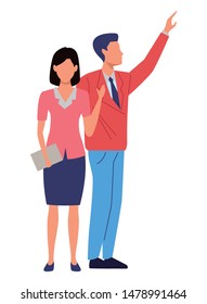 Two business partners working, executive entrepreneur teamwork ,vector illustration graphic design.