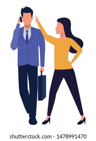 Two business partners working, executive entrepreneur teamwork ,vector illustration graphic design.