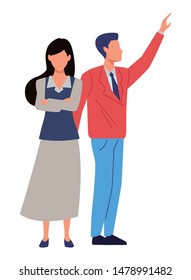 Two business partners working, executive entrepreneur teamwork ,vector illustration graphic design.