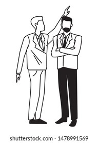 Two business partners working, executive entrepreneur teamwork ,vector illustration graphic design.