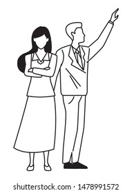 Two business partners working, executive entrepreneur teamwork ,vector illustration graphic design.