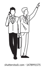 Two business partners working, executive entrepreneur teamwork ,vector illustration graphic design.