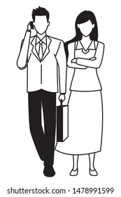 Two business partners working, executive entrepreneur teamwork ,vector illustration graphic design.