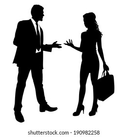  two business people having a conversation, vector