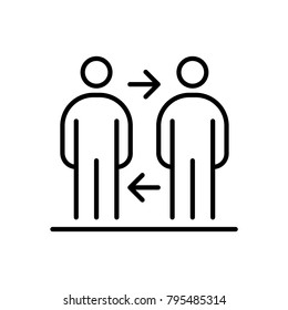 Two business people icon simple line flat illustration.