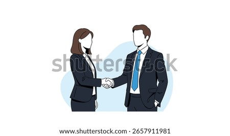 Two Business Professionals Shaking Hands After a Successful Meeting Conclusion