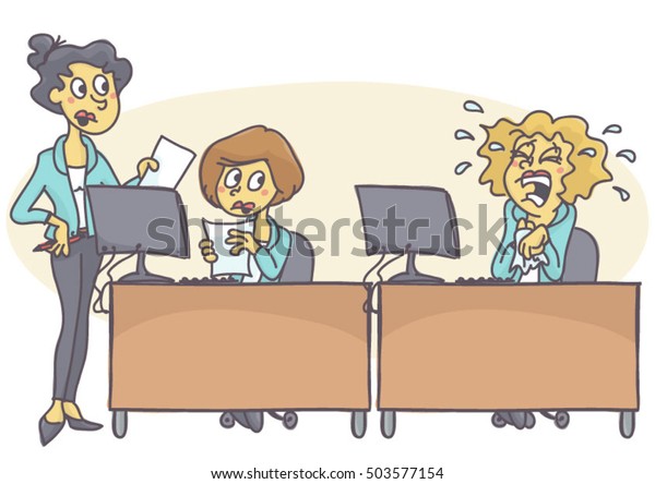 Two Business Woman Collaborating Working Hard Stock Vector Royalty Free 503577154