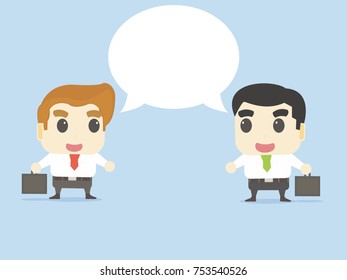 Two businessman with bubble talk,business concept