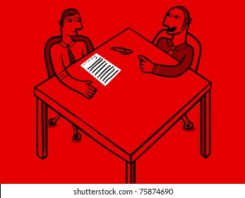 two businessman and a contract