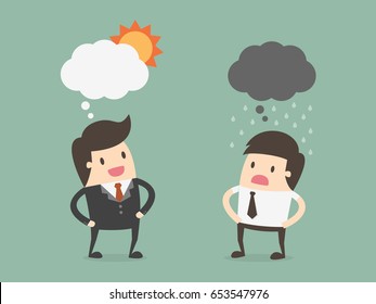 Two Businessman In Different Emotions.