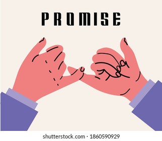 Two businessman hands promise gesturing vector sign