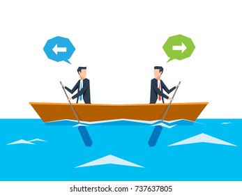 two businessman having different personal direction