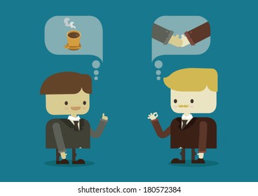 two businessman are maketing agreement