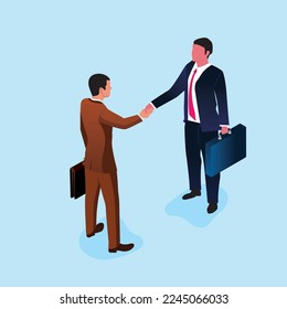 Two Businessman meeting greeting with firm handshake. Business people completed the deal with a handshake.