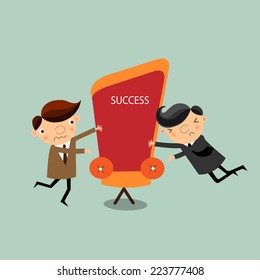 two businessman with one success chair,vector.illustrator.