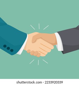 Two businessman shaking hand for agreement after finishing contract signing