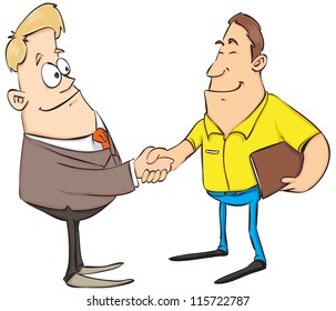 Two Businessman Shaking Hand Isolated On Stock Vector (royalty Free 