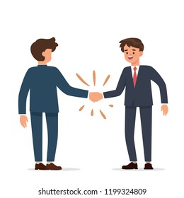 two businessman are shaking hand together to make a deal, business concept idea
