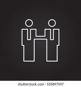 Two businessman silhouettes - vector icon

