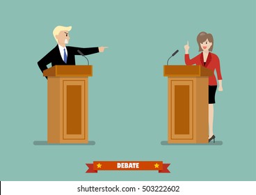 Two Businessman situation. Presidential debate
