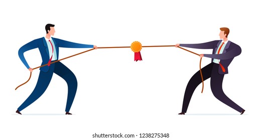 two businessman try to defeat each others