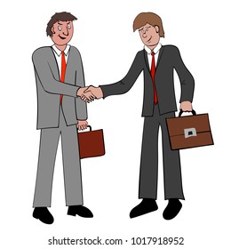 Meeting Two Businessmen Business Handshake Greeting Stock Vector ...