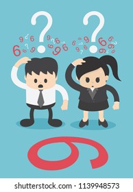 Two businessmen confused  Number Six or Nine ?. Think differently
