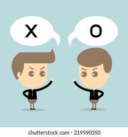 Two businessmen discussing