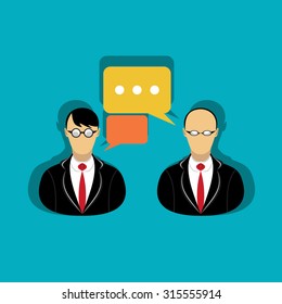 Two businessmen discussing