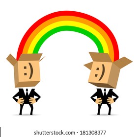 Two businessmen exchanging thoughts. Jointly solve the problem.