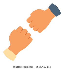 Two businessmen are greeting each other with a fist bump, a symbol of respect and collaboration