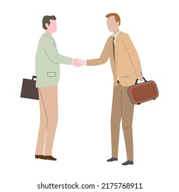 Two businessmen. Handshake. Greeting. Congratulation. Conclusion of the contract.