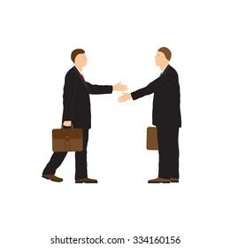 Two businessmen. Handshake. Greeting. Congratulation. Conclusion of the contract. 