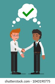 Two businessmen. Handshake. Vector illustration.