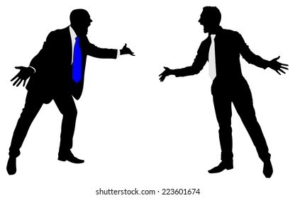 Two businessmen having an argument, vector