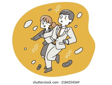 Two businessmen with hope in their destination Free people drifting in outer space
