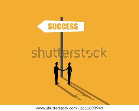 Two businessmen join hands and succeed in business