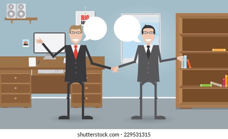 Two businessmen in office