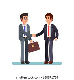 Two Businessmen Shake Hands On White Stock Vector (Royalty Free) 680871724