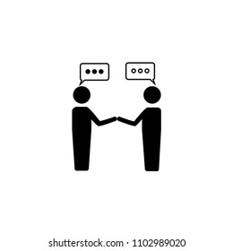 Two businessmen shake hands sign 