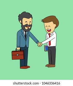 two businessmen shaking hand. Business agreement concept.