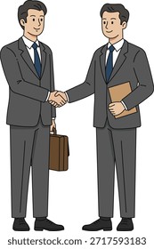 Dois homens de negócios apertando as mãos Acordo de parceria e colaboração isolada Vetor Ilustração