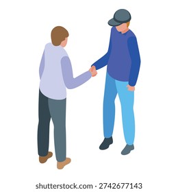 Two businessmen shaking hands, reaching an agreement and starting a partnership