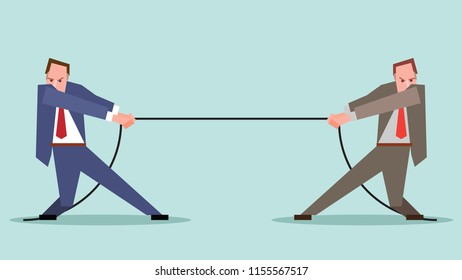 Two Businessmen Tug War Fight Stock Vector (Royalty Free) 1155567517 ...