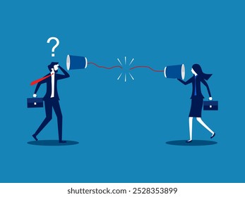Two businessmen were cut off from communication. vector 